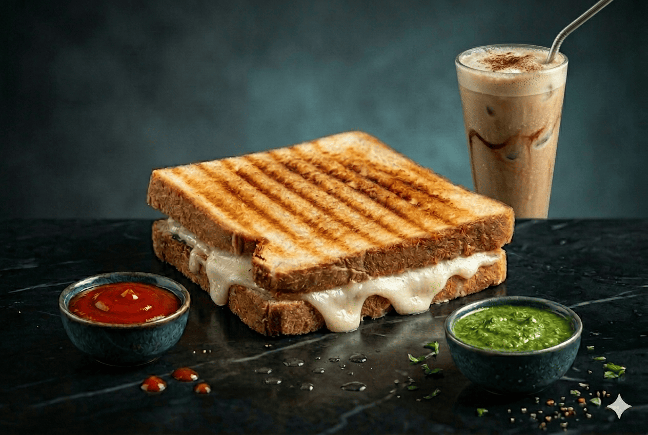 Cheese Chilli Sandwich & Cold Coffee Combo Delivery in Gondal
